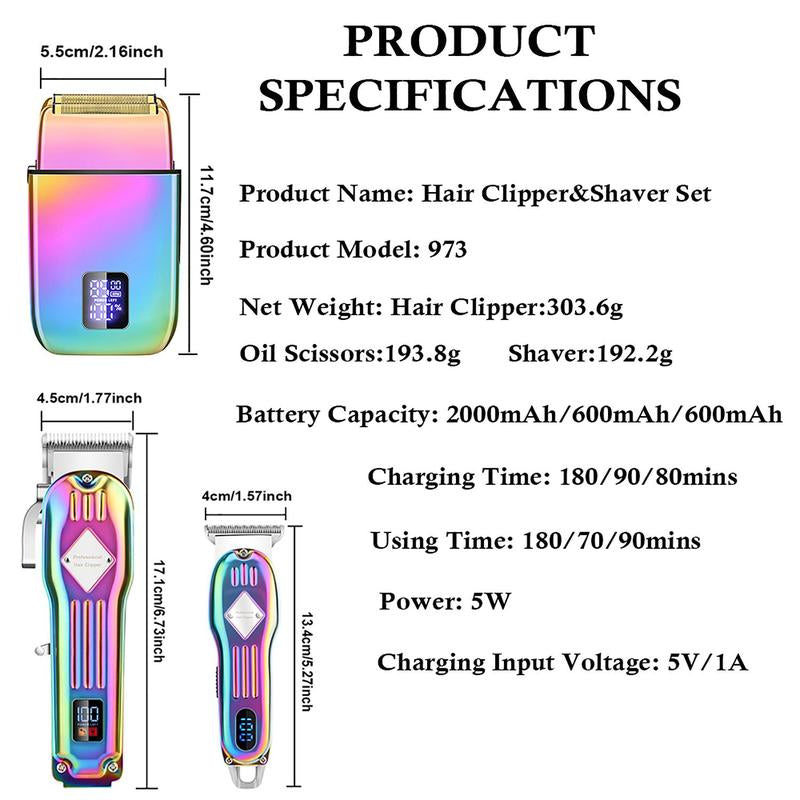 Professional Hair Clipper Set – Electric Trimmer Kit with LCD Display & Accessories