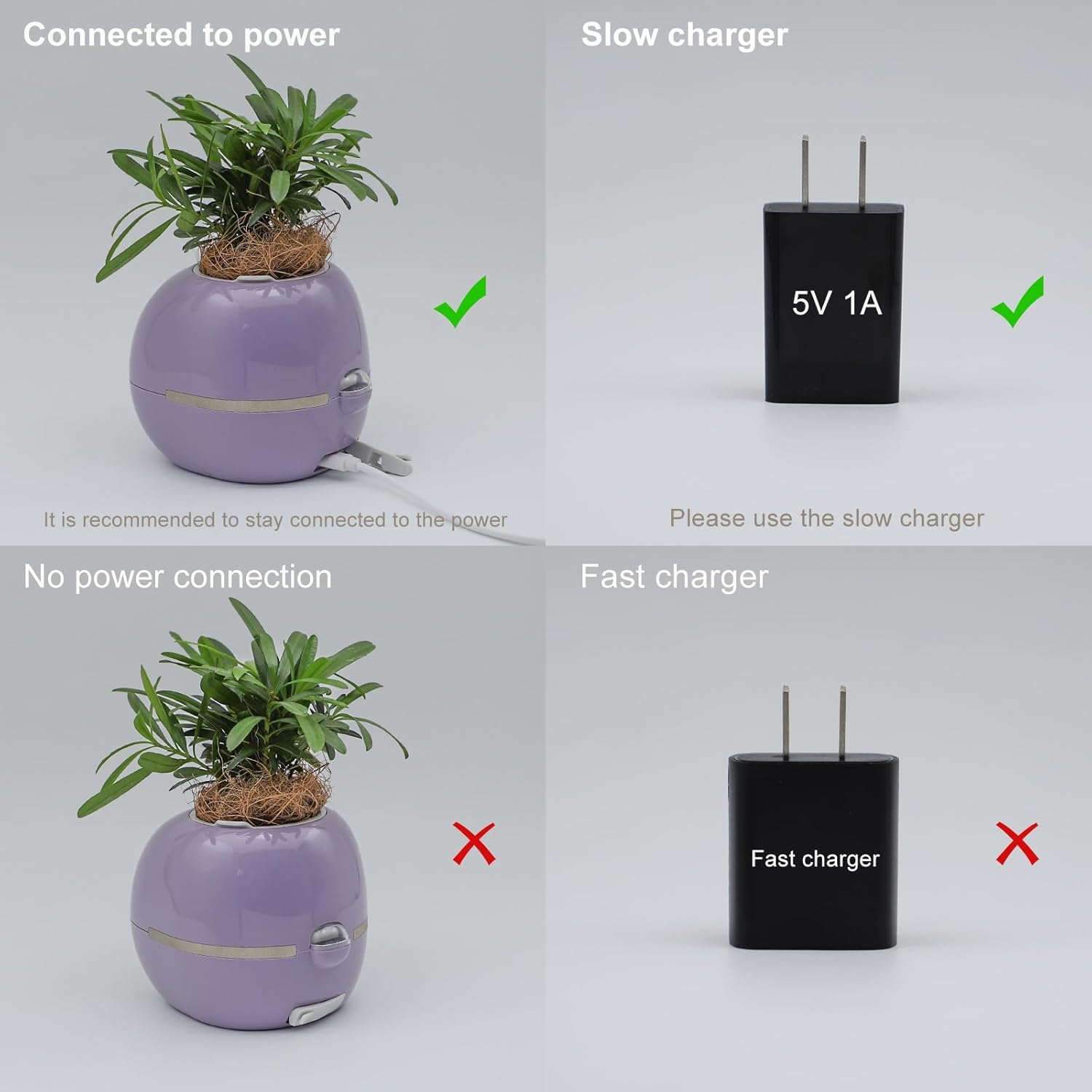 Smart Flowerpots,Smart Pet Planter,Ai Planter,Intelligent Flowerpots,Multiple Expressions,7 Smart Sensors, and Ai Chips Make Raising Plants Easy and Fun for Living Room,Plant-Free(Purple)