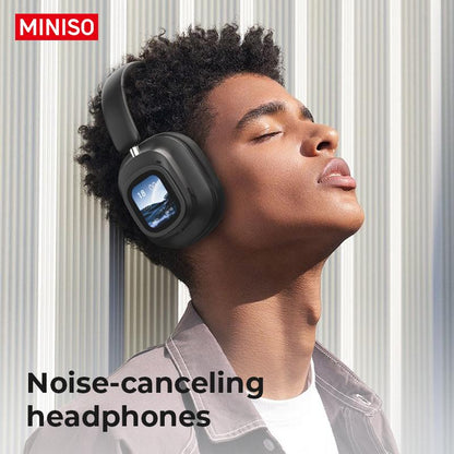 MINISO G90 Wireless ANC Headphones – Foldable Gaming Headset with Touch Display, HIFI Stereo, and Noise Cancellation for Phones, Computers, MP3