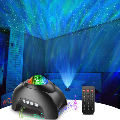 Star Projector, Galaxy Projector for Bedroom, LED Night Light Aurora Projector with Bluetooth Speaker, White Noise, Timer, and Remote