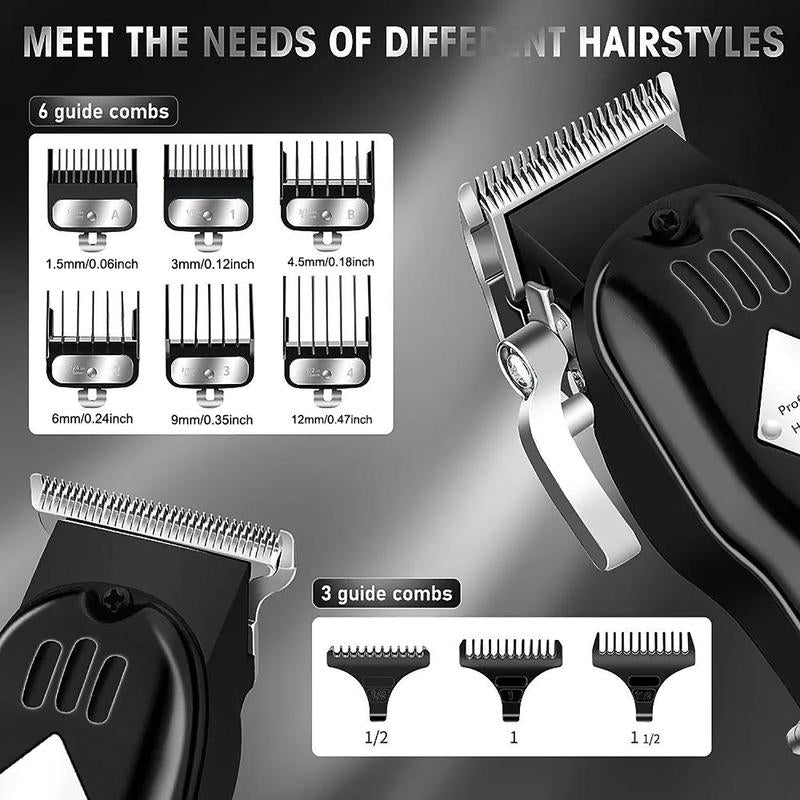 Professional Hair Clipper Set – Electric Trimmer Kit with LCD Display & Accessories