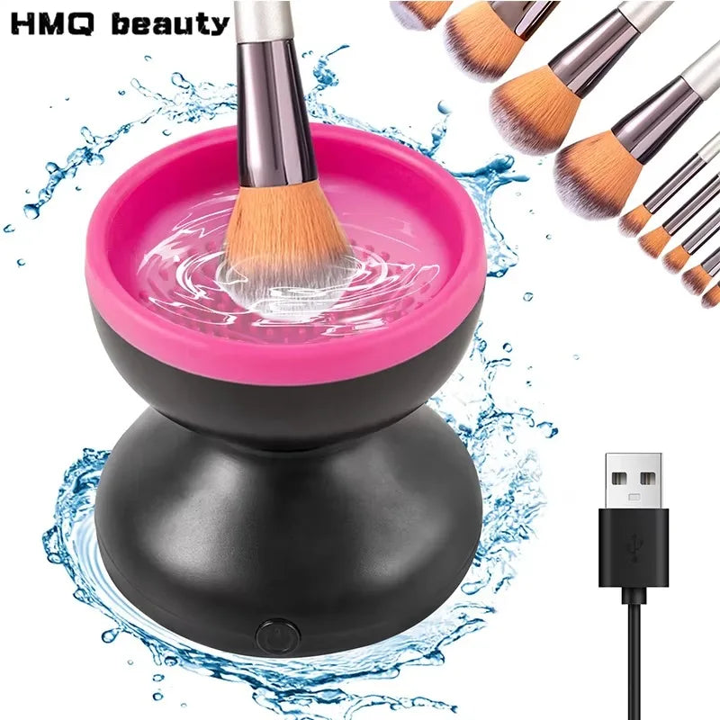 Portable USB Makeup Brush Cleaner – Automatic Silicone Electric Brush Washer and Dryer for Cosmetic Tools