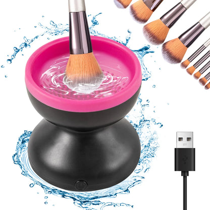 Portable USB Makeup Brush Cleaner – Automatic Silicone Electric Brush Washer and Dryer for Cosmetic Tools