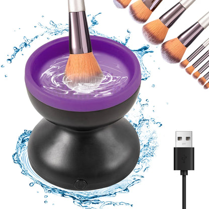 Portable USB Makeup Brush Cleaner – Automatic Silicone Electric Brush Washer and Dryer for Cosmetic Tools