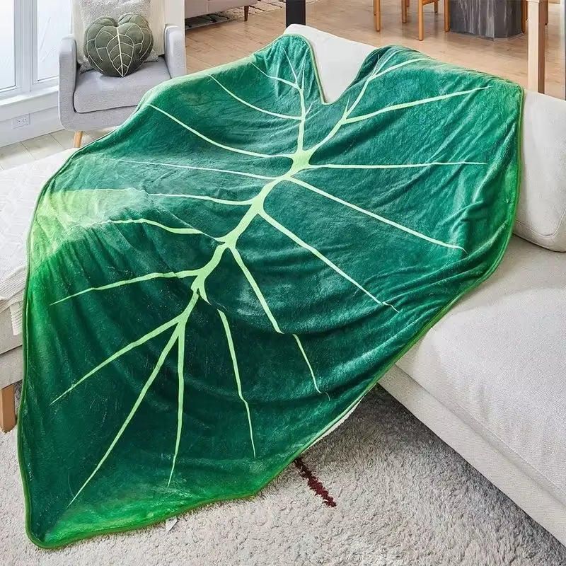 Giant Leaf Blanket – Super Soft Plant-Themed Throw for Bed, Sofa, or Home Decor, Warm and Cozy Christmas Gift